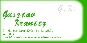 gusztav kranitz business card